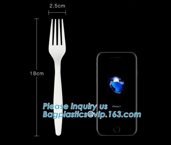 wholesale Biodegradable cPLA plastic white cutlery set,Eco-friendly Disposable Biodegradable Corn Starch Spork-Fork Spoo