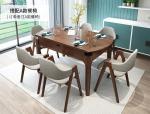 Custom Rectangular Solid Wood Table , Extendable Dining Table With Chairs