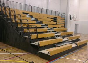 Quality Timber Bench Modular Grandstands With Non - Marking Polyurethane Face Wheels for sale