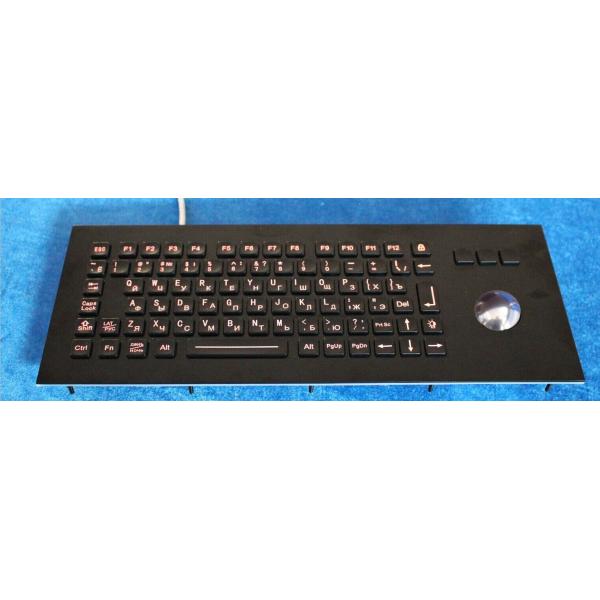 Rugged Trackball Black Metal Keyboard