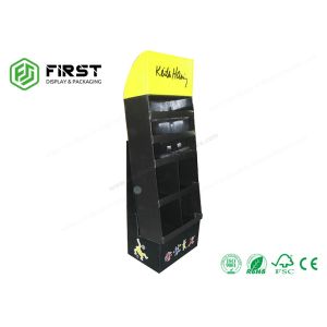 UV Coating Customized Logo Cardboard Floor Displays , Sturdy Structure