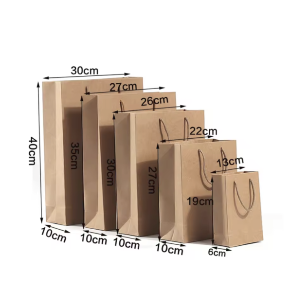 Customized Logo Print Twisted Gift Kraft Shopping Bags with Handles in Various Sizes
