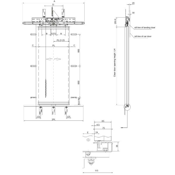 Automatic 2 Panel Elevator Door Operator Lift Control System with elevator parts