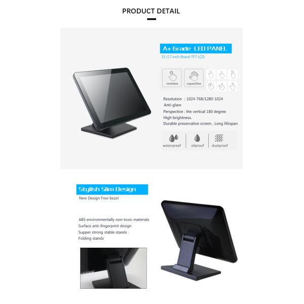 350cd/M Capacitive Touchscreen Monitor RoHS 15'' Retail Touch Screen Monitor