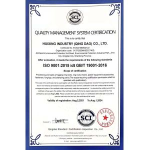 HUIXING INDUSTRY (QINGDAO) CO.,LTD. Certifications
