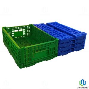 China 38L Food Grade Plastic Vegetable Stackable Collapsible Crates Customized on sale