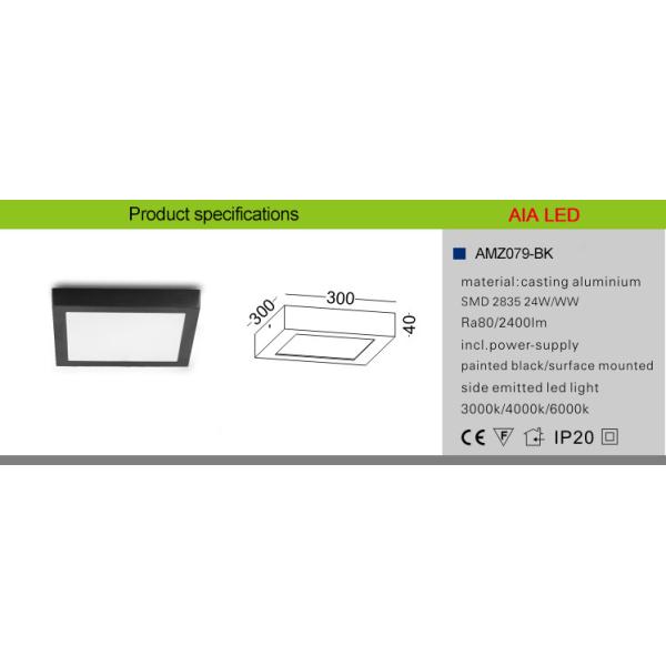 RA80 PF96% Surface mounted Black 24W LED panel light led downlight led ceiling light