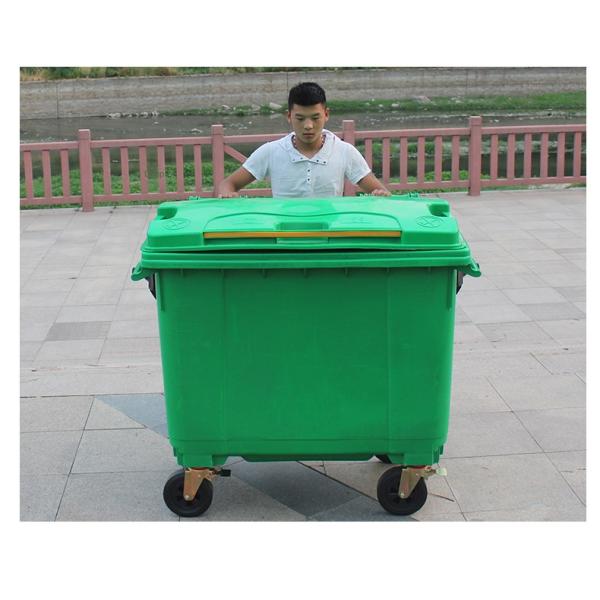 660 Litre Plastic Hand Push Outdoor Garbage Truck 1100l Large Sanitation Garbage Trailer Bucket Plastic Garbage Bin
