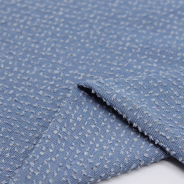 Spring Summer Cotton Fabric Roll Punching Hole Washed Denim 10OZ 150cm