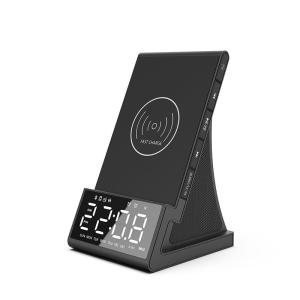 China Bluetooth alarm clock speaker with 10W Phone Wireless charging function on sale