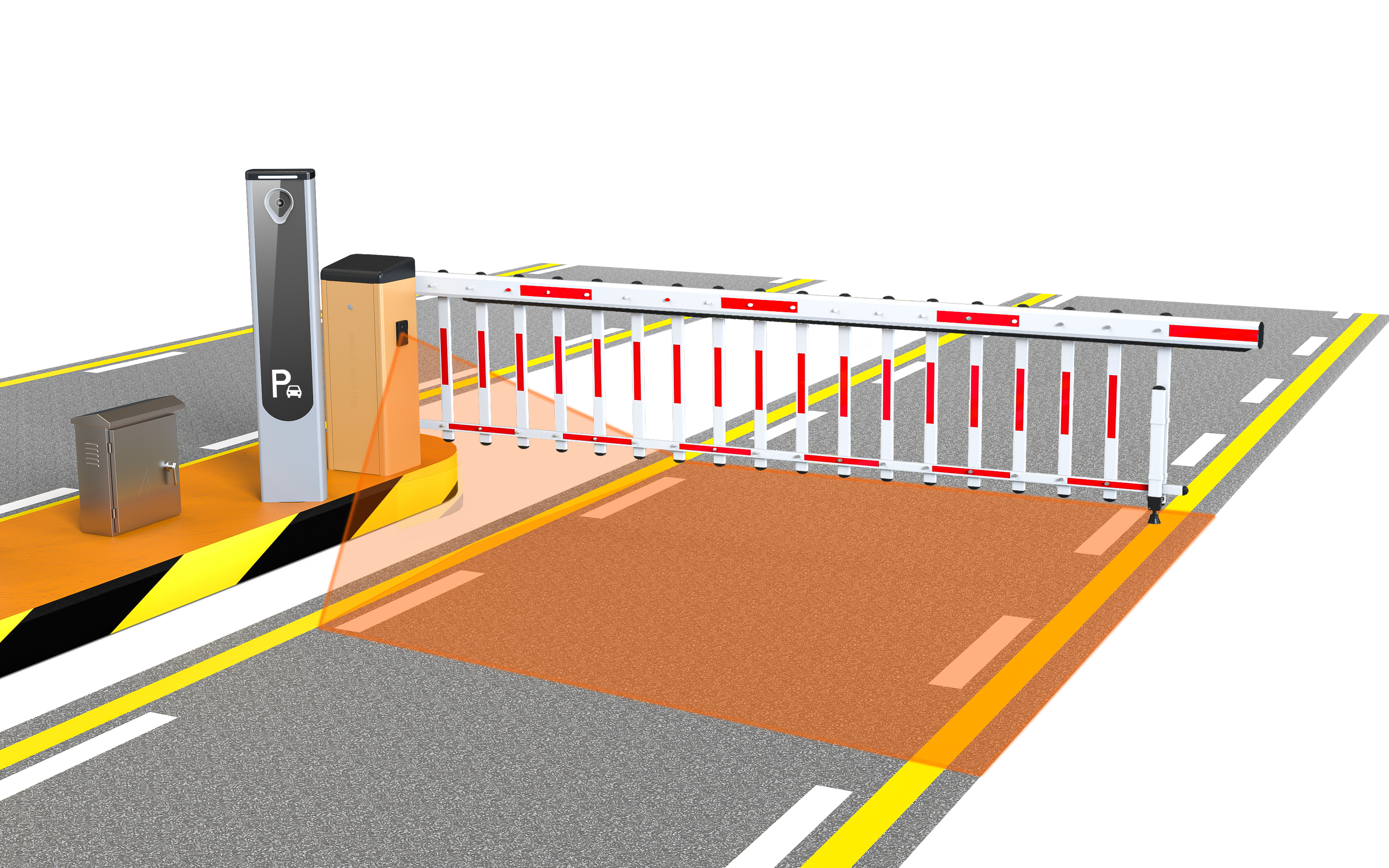 Smart barrier gate radar for vehicle and pedestrian detection, helping improve barrier arm safety and parking access control efficiency.