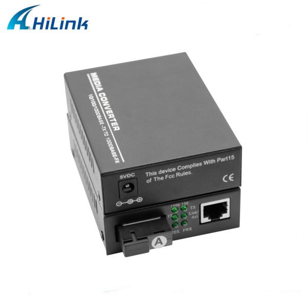 80KM SC Fiber Media Converter 10/100/1000M Tx To 1X1000M Fx Single Mode Single Fiber