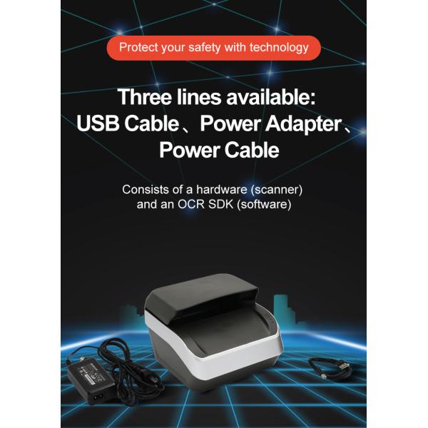 USB 2.0 Interface CMOS Scan Element Type ID Card Scanner Extracting Data of ICAO 9303