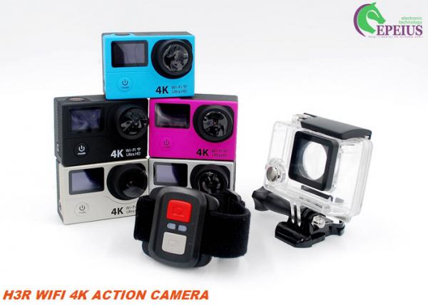 Buy 4K Ultra HD H3R Waterproof Action Camera With 2.0" Dual Screen Remote 10M at wholesale prices