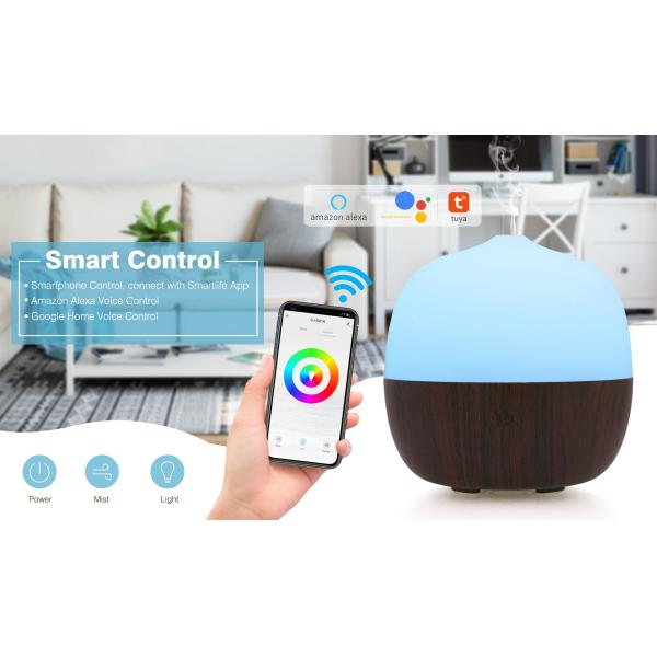 Wood Grain 120ML Wifi Ultrasonic Smart Home Aroma Diffuser