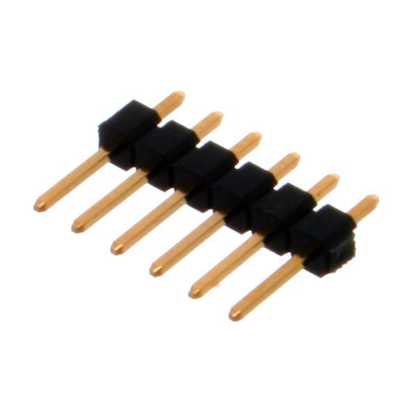 Single Row Male Pin Header Connector 6 Pin Black Plastic Body