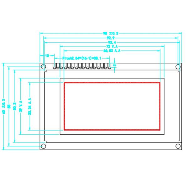 Graphic Transmissive IC 128 64 DOT Matrix COB LCD Display Module