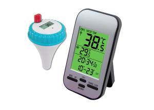 Quality Digital LCD Swim Pool Bath Spa Wireless Thermometer Waterproof Indoor Water Temperature Meter Calendar Time Alarm MS0222 for sale
