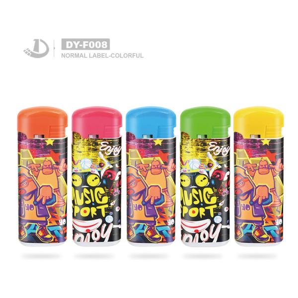 Whole Solid Color Windproof Cigarette Lighter ISO9994 Model NO. DY-F008 Refillable