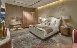 Light luxury Bedroom furniture Villa house King size bed in Sliver painting wood