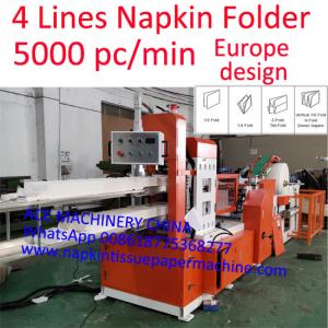 Quality Germany Design Super High Speed Paper Napkin Converting Machine 4 Lines 5000 Napkin Per Minute for sale