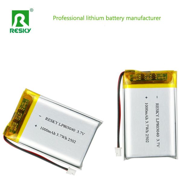 Rechargeable Lipo Lifepo4 Batteries 803040 3.7v 1000mAh 3.7wh Solar Lithium Polymer Battery Cell