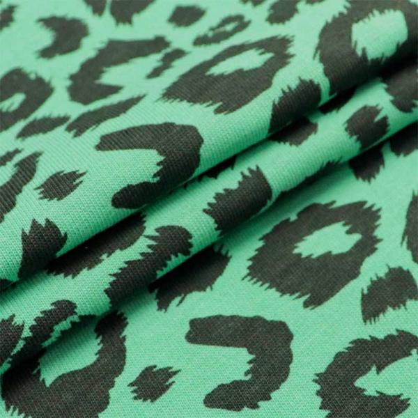 100% Cotton180cm Stretch Knitted Fabric 240gsm Leopard Print Jersey Fabric