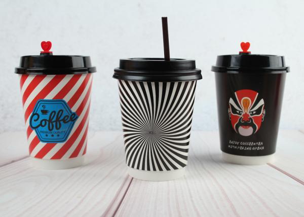 Buy Disposable Insulated Coffee Cups Double Wall Printed Cups With Lids at wholesale prices