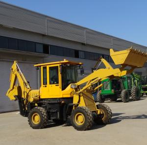 China 1600kgs Wheel Loader Tractor / Front Mini Backhoe Loader With Enlarged Operator Cabin on sale
