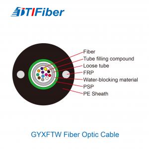 China Outdoor GYXFTW Aramid Yarn FRP Armoured Fiber Optic Cable For FTTH on sale