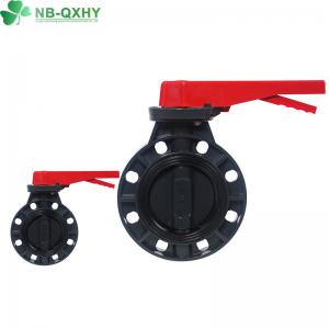 Quality Flange Connection PVC Manual Wafer Type Butterfly Valve for DIN ANSI JIS Standard for sale