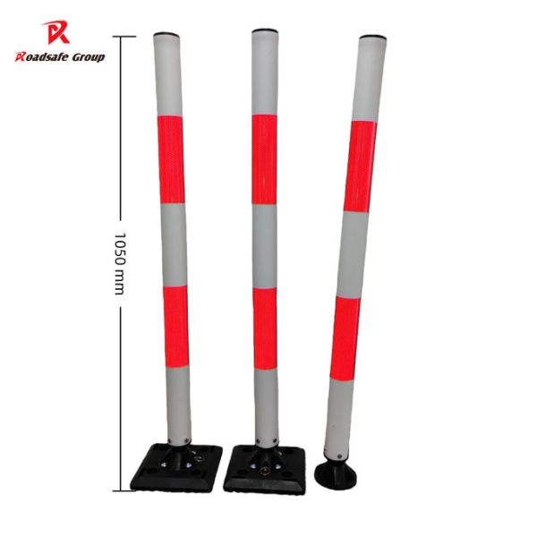 Reflective Safety Warning Bollards with Removable Base Pin Flexible Delineator 1050 Traffic Barrier Flexible PE Post
