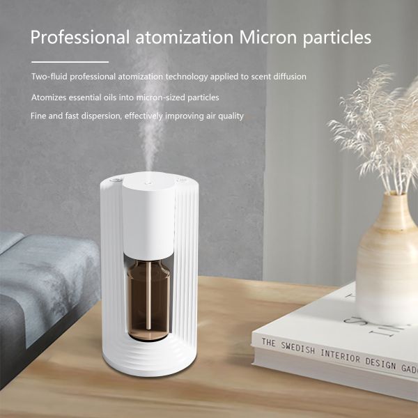 Cotton Free Structure 5W Battery Operated Aroma Diffuser With Two Fluid Atomization
