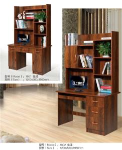China Multi - Role MDF Computer Desk , Computer Desk With Drawers And Shelves on sale