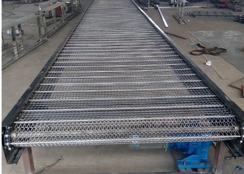 Stainless Steel Chain Spiral Conveyor Belt 1m 1.2m 1.5m Wide Metal Balance Weave