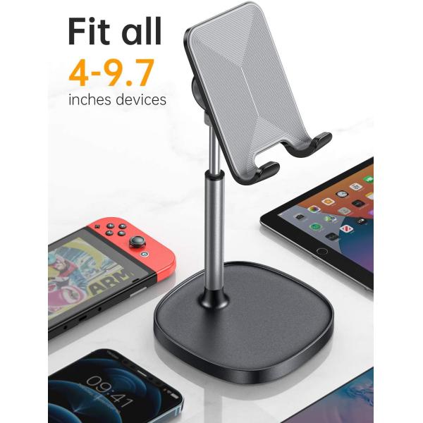 Angle Height Adjustable Smart Phone Holder Aluminum Alloy For Desk