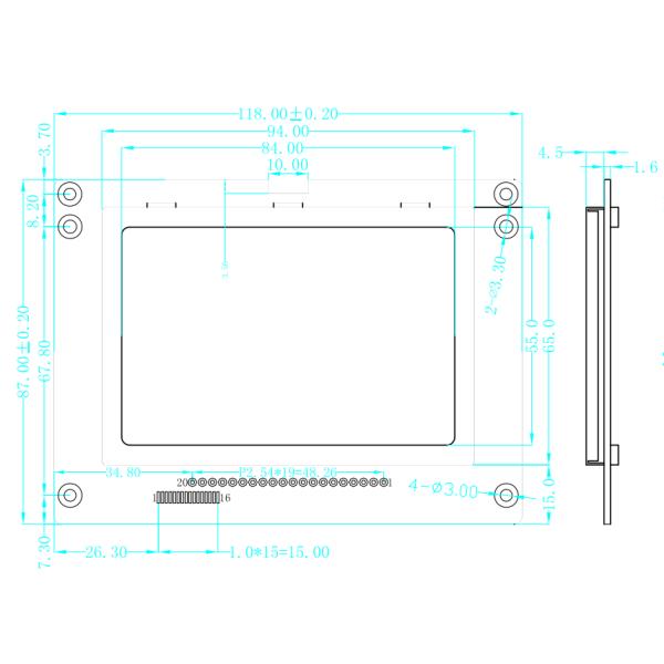 Customize LCD 6 O'Clock Transmissive Alphanumeric LCD Display Module