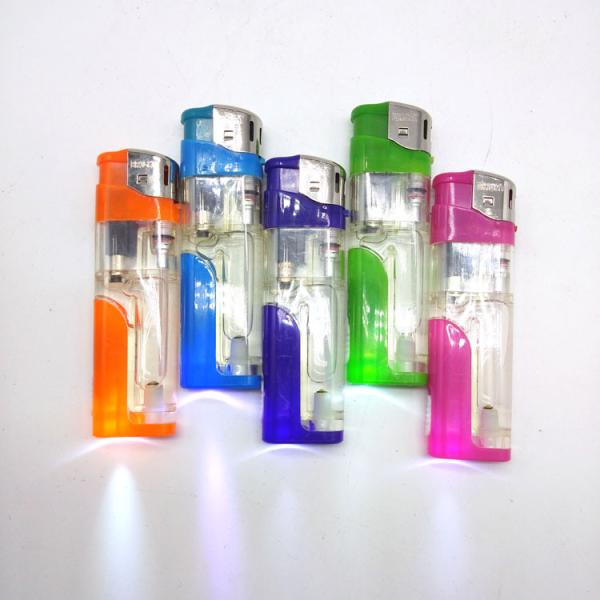 Five Colors White LED Lamp Soft Flame Electronic Lighter Gas Refillable Cigar Lighter