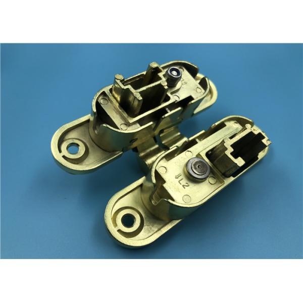 Silent Mortise Mount Invisible Hinge Adjustable Satin Brass Surface Finish