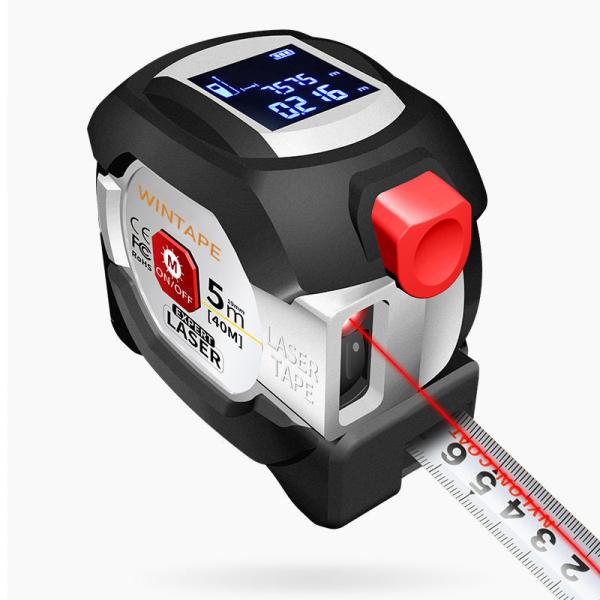 Buy 2 In 1 Retractable 40m Laser Measure Tape Sharper Image Digital Laser Tape Measure With Logo Custom at wholesale prices