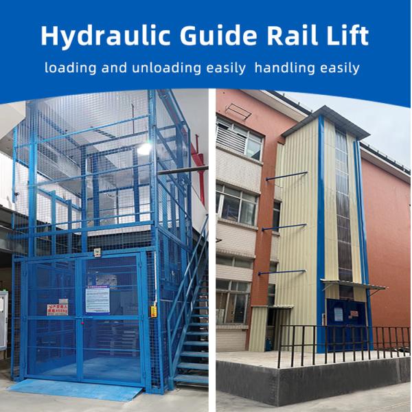 2-Ton Hydraulic Freight Elevator - 10M Height, Guided System for Industriall, Warehouse,Construction Use