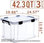 Airtight Plastic Storage Bins With Gasket Seal Lids And 6 Secure Latching