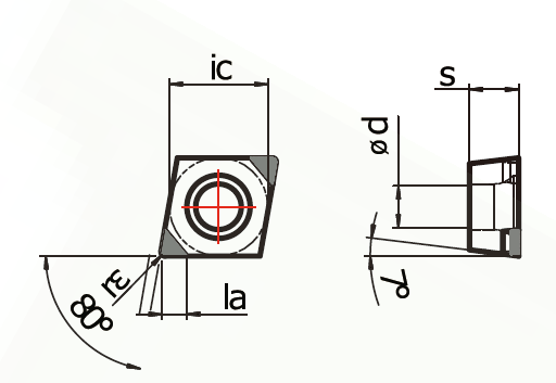PCD / PCBN Turning Tool Inserts Wear Resistance , Carbide Cutting Tools With High Hardness