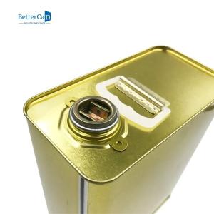 Quality Engine Oil Empty Paint Tins Rectangular Empty Paint Cans 1 Gallon With Pressure Screw Cap for sale