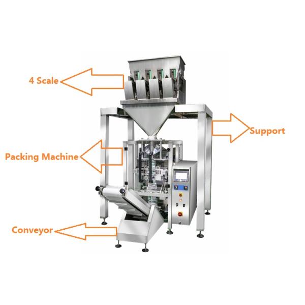 1kg 2kg 5kg Rice Multihead Weigher Packing Machine With Schneider Touch Screen