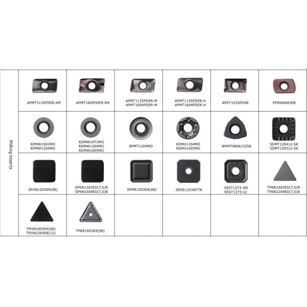 Hard Metal Alloy Steel Machining CNC Milling Inserts APMT1135PDER - M With PVD Coating