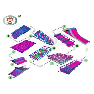 Custom Inflatable Combo Bouncers Training Camp PVC Tarpaulin CE Certification