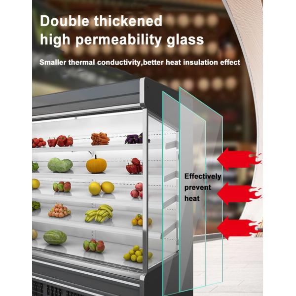 Plug In Compressor Vertical Open Air Display Cooler For Beverage