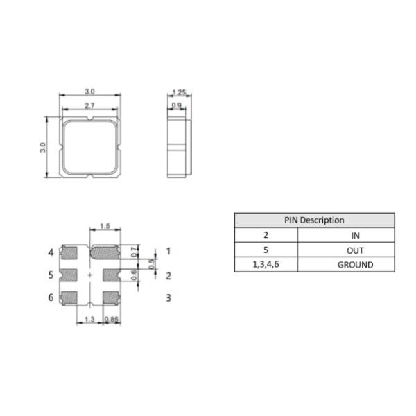 1750MHz RF SAW Band Pass Filter