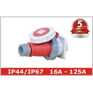 Quality CEE Single Phase Industrial Electrical Sockets And Plugs 63 Amp for sale